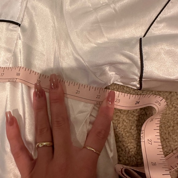 White Silky Satin Pajamas - Picture 4 of 7